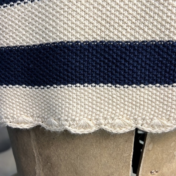 FRNCH PARIS STRIPED BLUE & CREAM KNIT TANK TOP MEDIUM - Picture 7 of 16